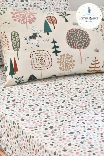 Peter Rabbit™ Natural Beige Scandi Woods Printed Fitted Sheet (C92877) | £15 - £26