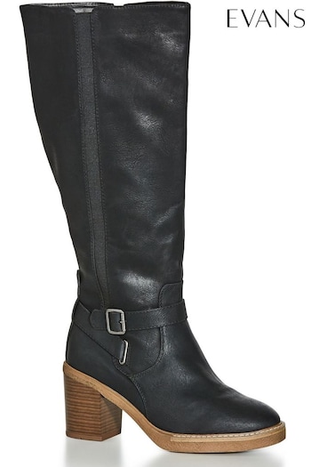 Evans Extra Wide Fit Marooke Black Long Boots other (C92912) | £60