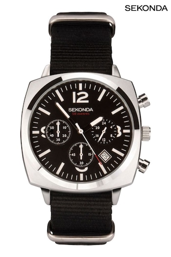 Sekonda Mens Airborne Strap Chronograph Black Watch (C92998) | £89.99