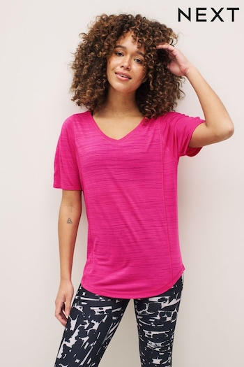 Pink Atelier-lumieresShops Active Sports Short Sleeve V-Neck Top (C93028) | £16