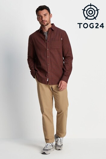 Tog 24 Mens Brown Ingram Flannel Check Shirt (C93206) | £40