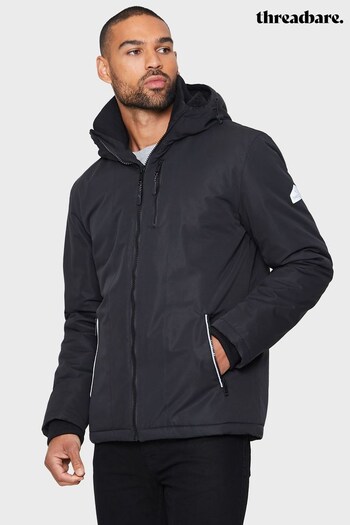 Threadbare Black Water Resistant Hooded Jacket (C93223) | £55