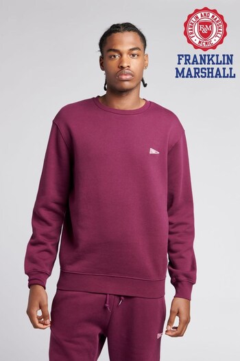 Franklin & Marshall Mens Red Pennant Patch Crew Sweatshirt (C93424) | £55