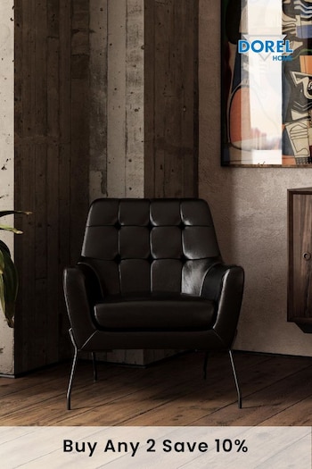 Dorel Home Black Europe Brayden Faux Leather Accent Chair (C93443) | £335