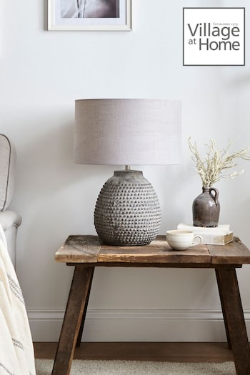 Village At Home Grey Ludlow Bobble Ceramic Table Lamp (C93460) | £159