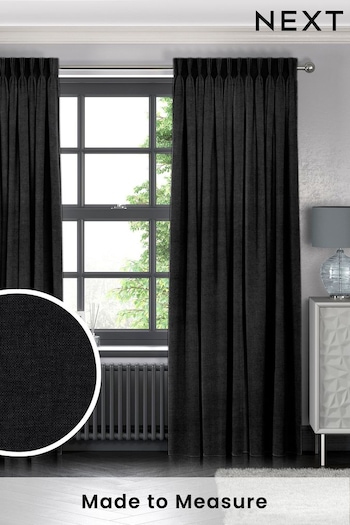 Ebony Black Paso Made To Measure Curtains (C93569) | £61