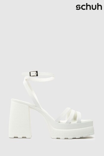 Schuh Sofia White Platform Shoes (C93570) | £45