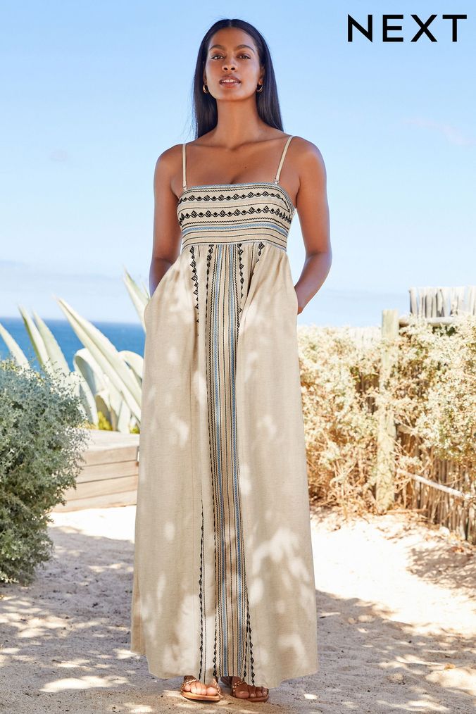 Buy Women s A line Holiday Linen Dresses Online Next UK