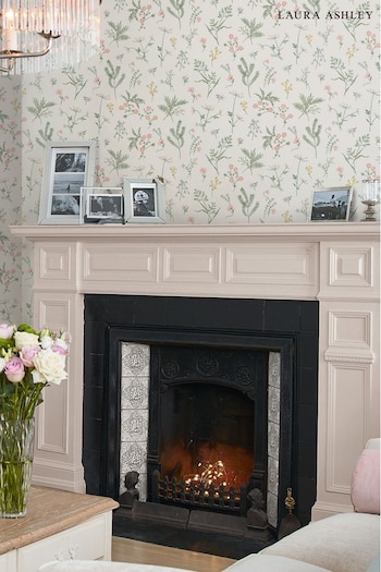 Laura Ashley Coral Pink Crosswell Wallpaper (C93807) | £48