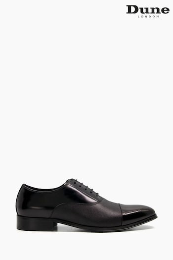 Dune London Black Sheet Saffiano Emboss Oxford Shoes (C93830) | £130