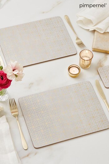 Pimpernel Grey Pimpernel Luxe Bundle Set of 4 Placemats and Set of 4 Coasters (C93977) | £31