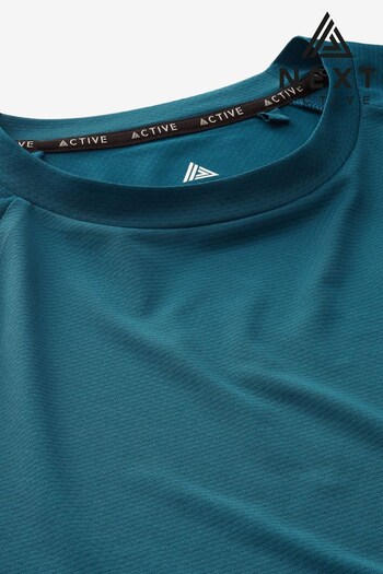 Teal Blue Active Gym & Training Textured T-Shirt (C93987) | £14