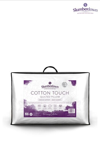 Slumberdown Luxury Cotton Quilted Touch White Pillow (C94111) | £24