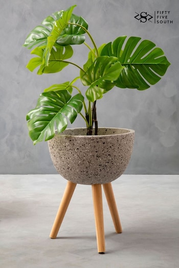 Fifty Five South Grey Darnell Speckled Planter (C94258) | £86
