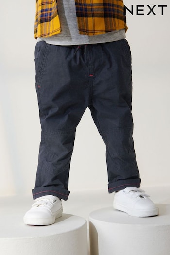 Navy Blue Lined Pull-On Trousers Frayed (3mths-7yrs) (C94557) | £13 - £15