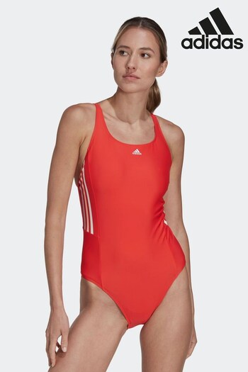 adidas Red Mid 3-Stripes Swimsuit (C94635) | £35