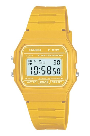Casio 'Classic' Yellow and LCD Plastic/Resin Quartz Chronograph Watch (C94650) | £25