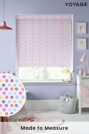 Voyage Blossom Pink Blackout Dotty Made To Measure Roller Blind (C94843) | £66