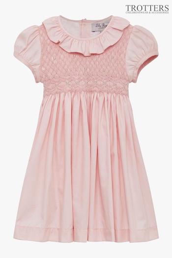 Trotters London Pink Willow Hand Smocked Dress (C94896) | £88 - £94