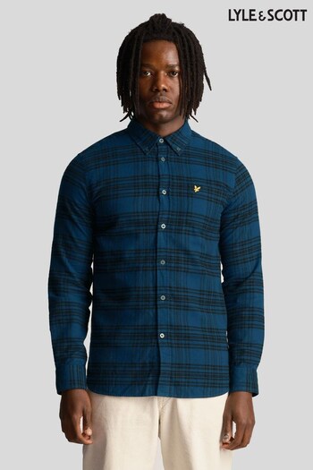 Lyle & Scott Blue Check Flannel Shirt (C94995) | £70