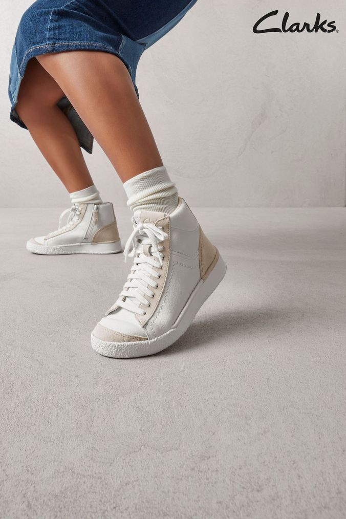 Clarks white ankle boots best sale