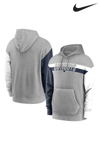 Nike Grey NFL Fanatics Dallas Cowboys Wordmark Long Sleeve Heritage Hoodie (C95179) | £60