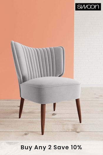 Swoon Easy Velvet Silver Grey Duke Chair (C95600) | £459