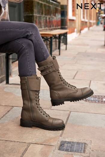 Brown Forever Comfort® Lace Up Knee High Boots (C95631) | £79