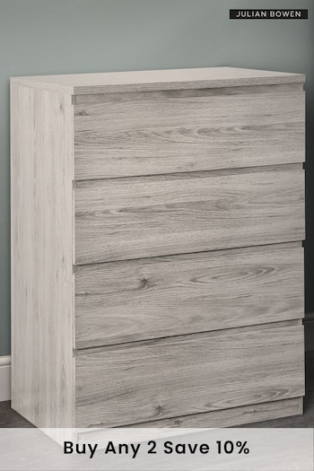 Julian Bowen Grey Jupiter 4 Drawer Chest (C95650) | £220