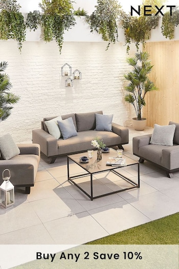 Nova Outdoor Living Grey 2 Seater Garden Fabric Sofa (C95652) | £1,400
