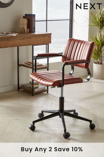 Faux Leather Tan Brown Aiden Office Chair (C95913) | £150