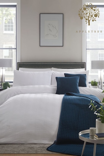 Appletree White Taylor Duvet Cover and Pillowcase Set (C95960) | £45 - £60