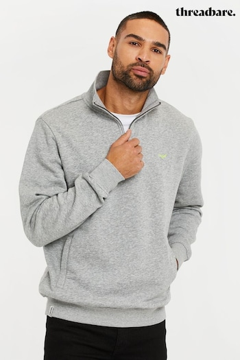 Threadbare Grey 1/4 Zip Neck Sweatshirt (C95998) | £22