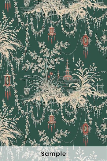 Woodchip & Magnolia Green Chinese Whispers Sample Wallpaper (C96036) | £2