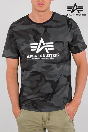 Alpha Industries Basic Camo Black T-Shirt (C96072) | £35