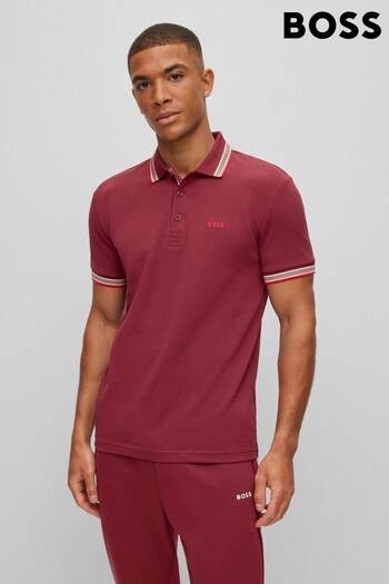 BOSS Burgandy Red/Red Tipping Paddy Polo Shirt (C96139) | £89