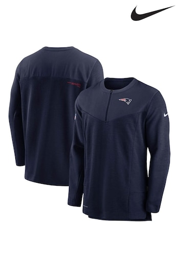 Nike Blue Fanatics New England Patriots original Nike Coaches Half Zip Jacket (C96140) | £70