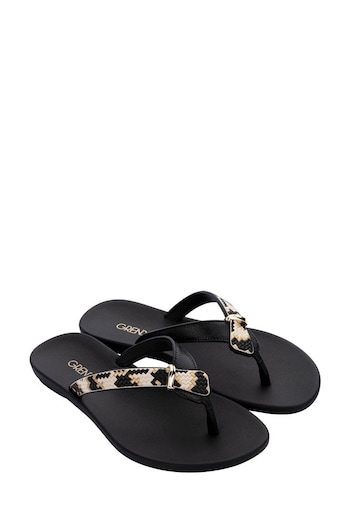 Grendha Black Textured T-Bar Knotted Sandals (C96340) | £24