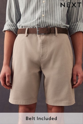 Stone Belted Chino Shorts (C96433) | £26