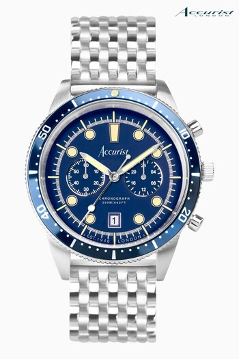 Accurist Mens Silver Tone Dive Stainless Steel Bracelet Chronograph Watch (C96708) | £209
