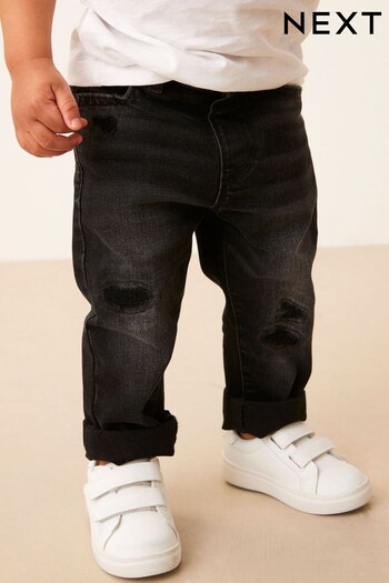Black Denim Distressed Jeans Midi (3mths-7yrs) (C96814) | £13 - £15
