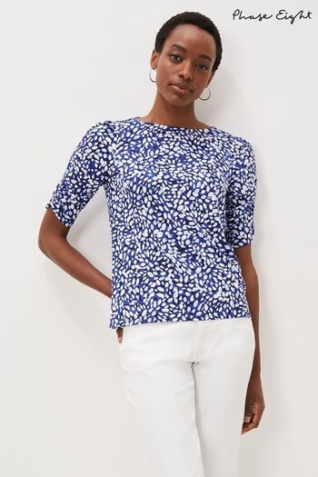 Phase Eight Blue Brooke Printed Top (C96868) | £49