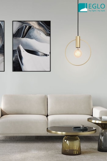 Eglo Brass Manizales 1 Light  Art-Deco Single Ceiling Light Pendant (C96900) | £40