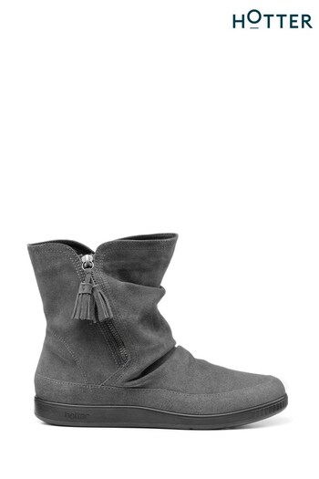 Hotter Grey Pixie III Zip Fastening Boots (C96935) | £109