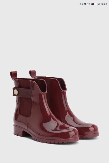 Tommy Hilfiger Red Ankle Rain Boots (C97033) | £95