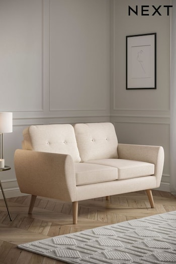 Tweedy Plain Light Natural, Oak Effect Leg Wilson Compact 2 Seater 'Sofa In A Box' (C97213) | £435