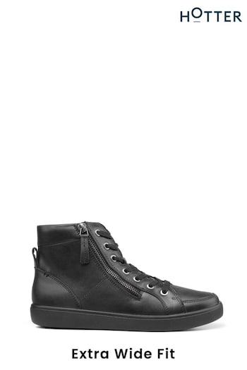 Hotter Rapid Wide Lace-Up/Zip Black Boots (C97290) | £119