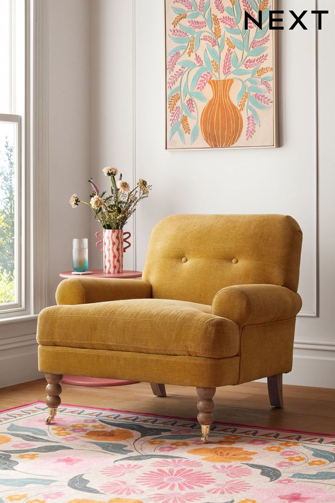 Mustard yellow hotsell chairs living room