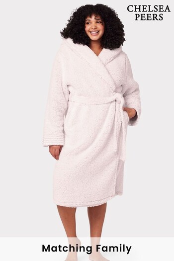 Chelsea Peers Pink Curve Fleece Hooded Dressing Gown (C97804) | £55