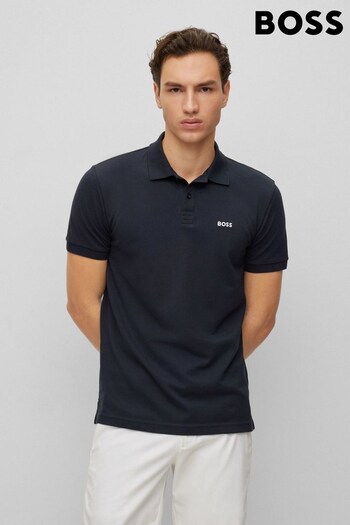 BOSS Blue Piro Logo coton Polo Shirt (C98086) | £79
